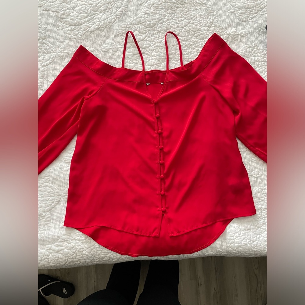 Red off the shoulder top